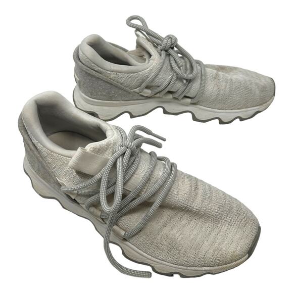 Sorel Kinetic Lace Sneakers White Gray Knit Shoes Size 7 - Picture 4 of 8
